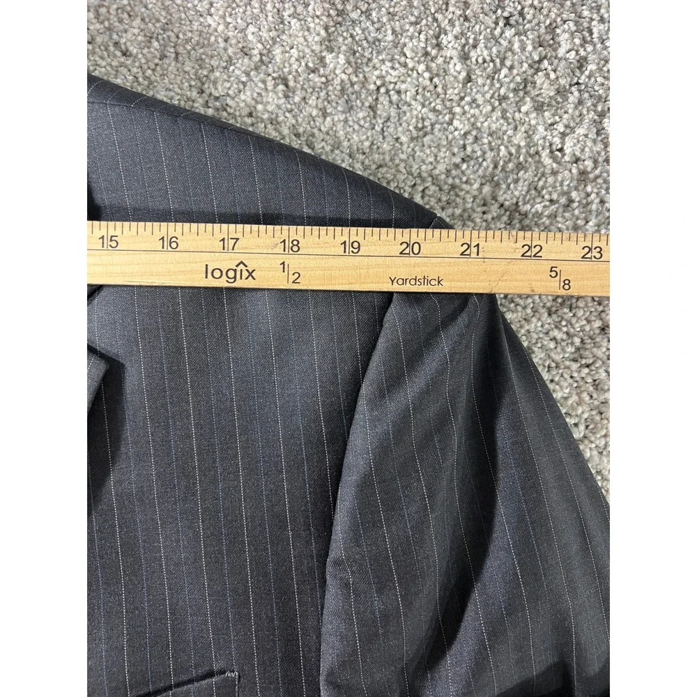 Lauren Ralph Lauren Mens Gray 46R Pinstripe 100% Wool 2 Piece Suit (Pants 38x31)